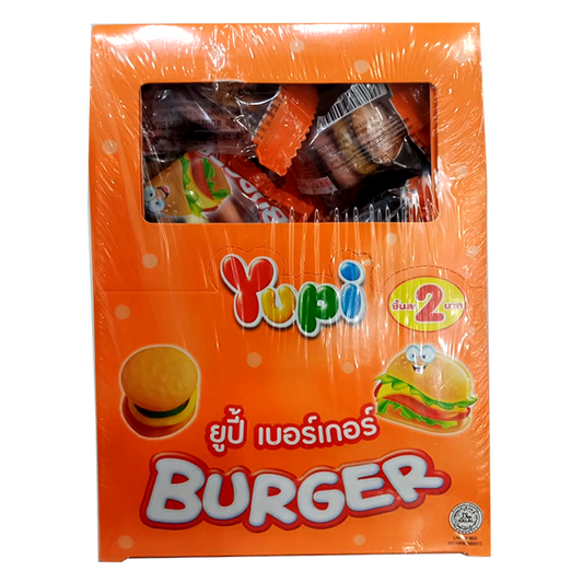 Yupi Burger Jelly Gummy Mixed Fruit Flavour Candy Pack 24pcs