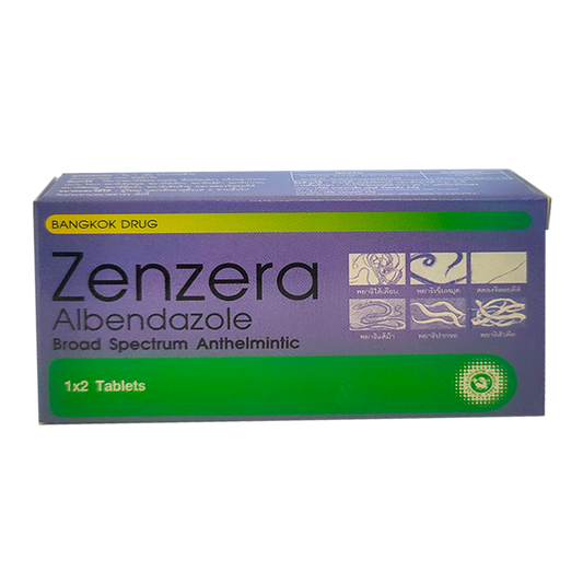 Zenzera Albendazole Broad Spectrum Anthelmintic ກ່ອງ 2 ເມັດ