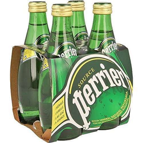 PERRIER SPARKLING WATER GLASS BOTTLE PACK 330x4Bottles